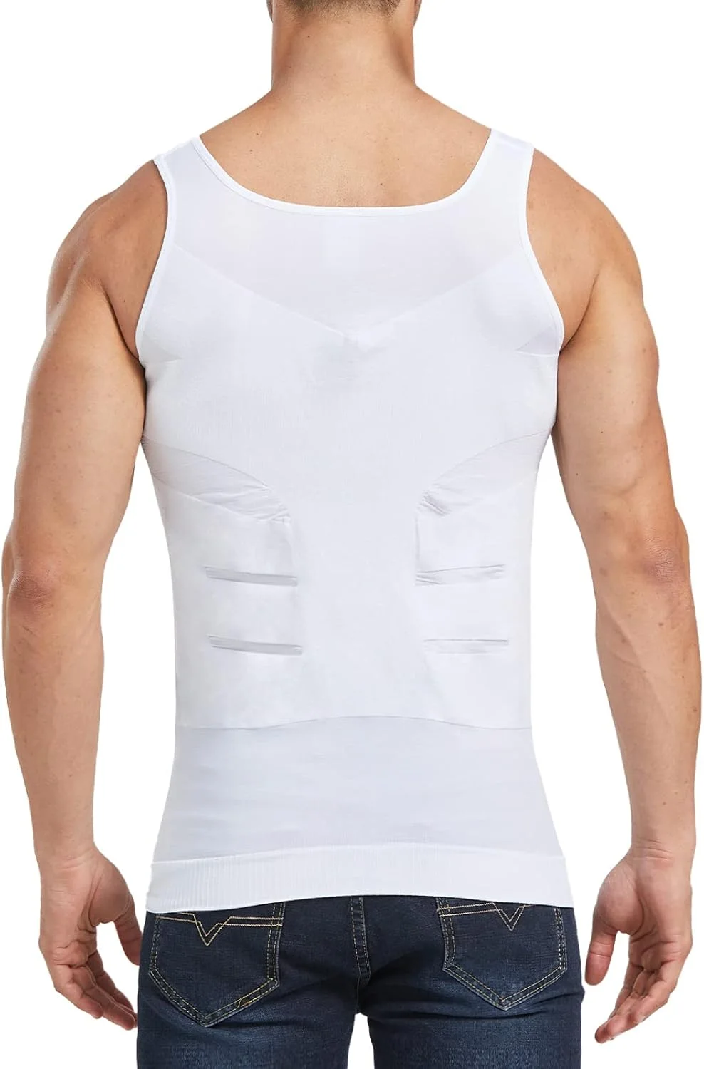 مشد رجالي بكم قصير لنحت البطن وتعزيز اللياقة توصيل مجاني