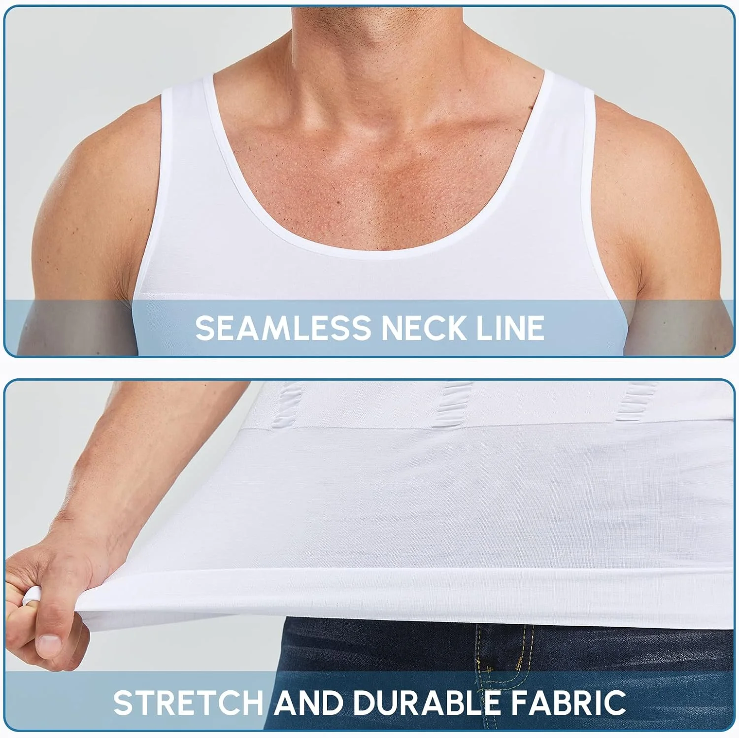 مشد رجالي بكم قصير لنحت البطن وتعزيز اللياقة توصيل مجاني