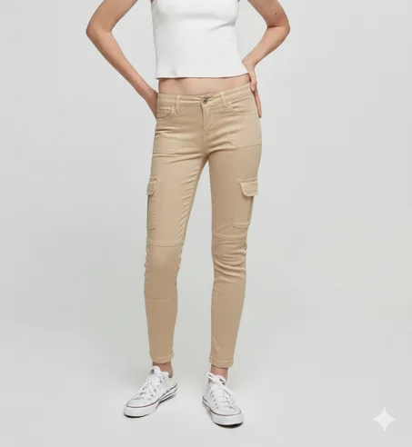 PANTALON  ELASTICO CON BOLSIOS PARA MUJER