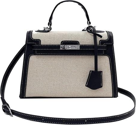 Bolso Bandolera para Mujer Estilo Retro - Color Naranja con Correa Estampada