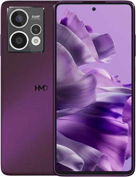 كاميرا امامية كريست ماكس 5G من اتش ام دي | كاميرا امامية 50 ميجابكسل | كاميرا خلفية ثلاثية - 64 ميجابكسل | شاشة FHD + OLED | RAM 8GB وتخزين 256GB | اندرويد 14 | شاحن سريع 33 واط | ارجواني داك