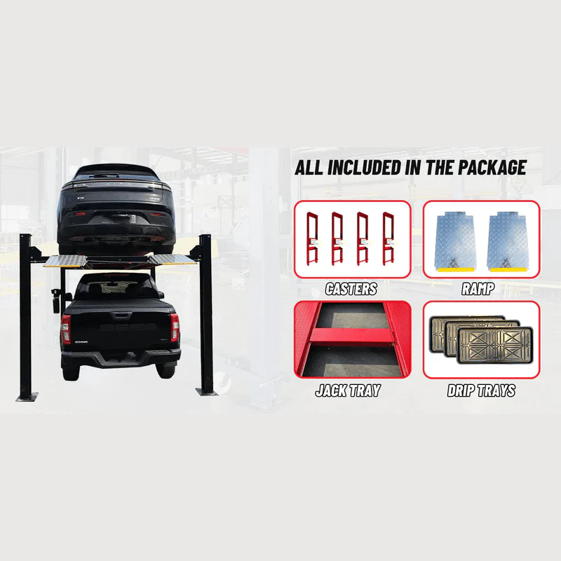 Katool 4H950 9,500lbs Heavy Duty 4 Post Parking Car lift inluded