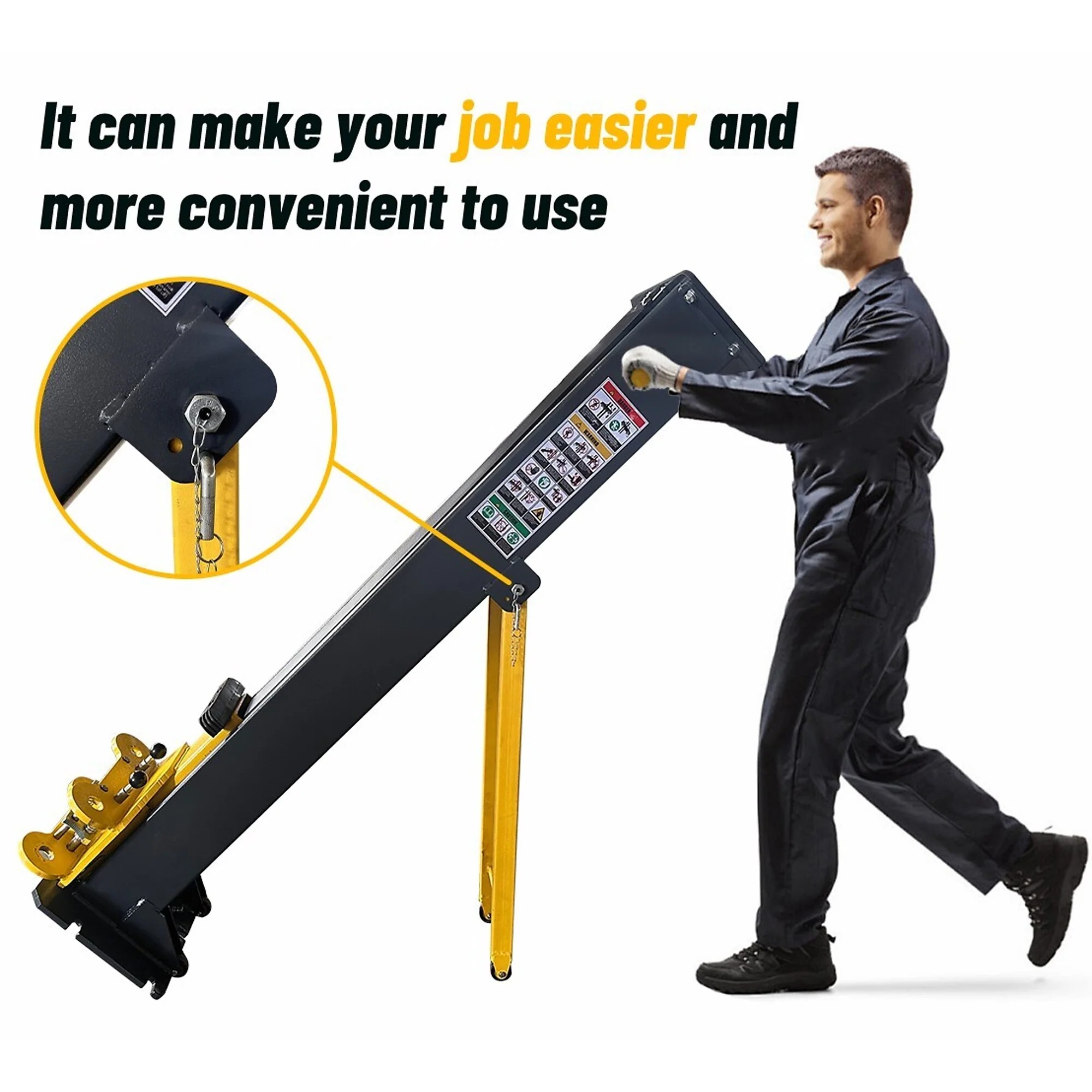 person moving the KT-PMRL200 Portable two post lift