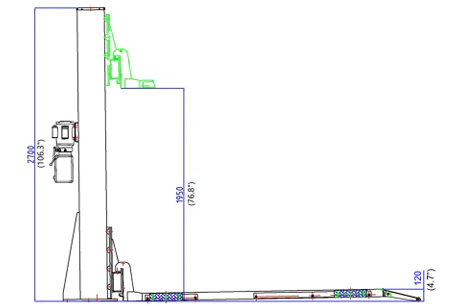 IDeal SC-2K-UTV-X Single Column UTV & Mower Storage / Service Lift Diagram 1