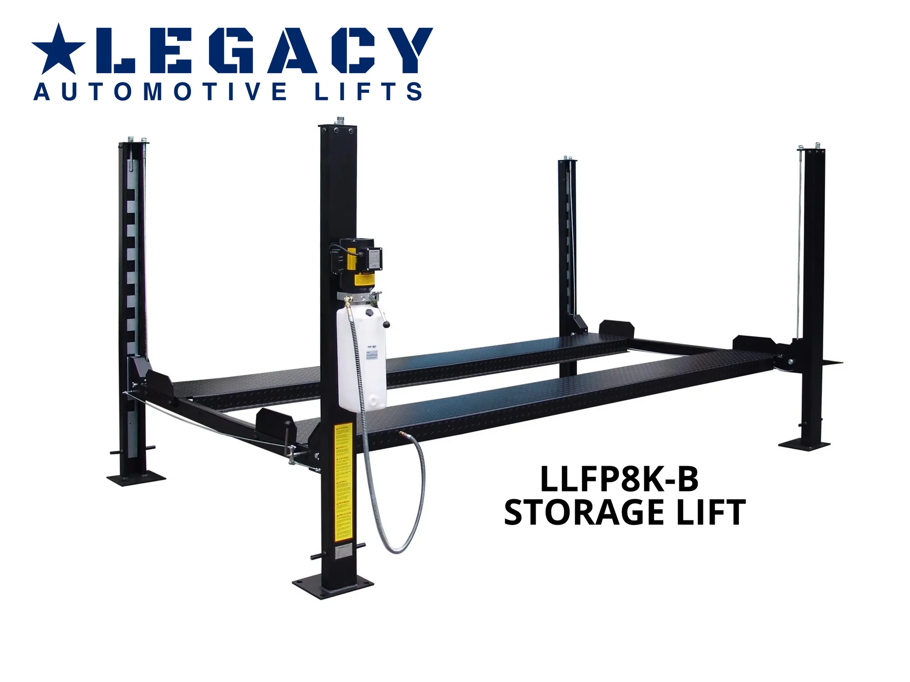 Legacy Automotive Lifts - 8,000 lb Service Storage Lift - (no casters, no drip trays, no jack tray) - LLFP8K-B