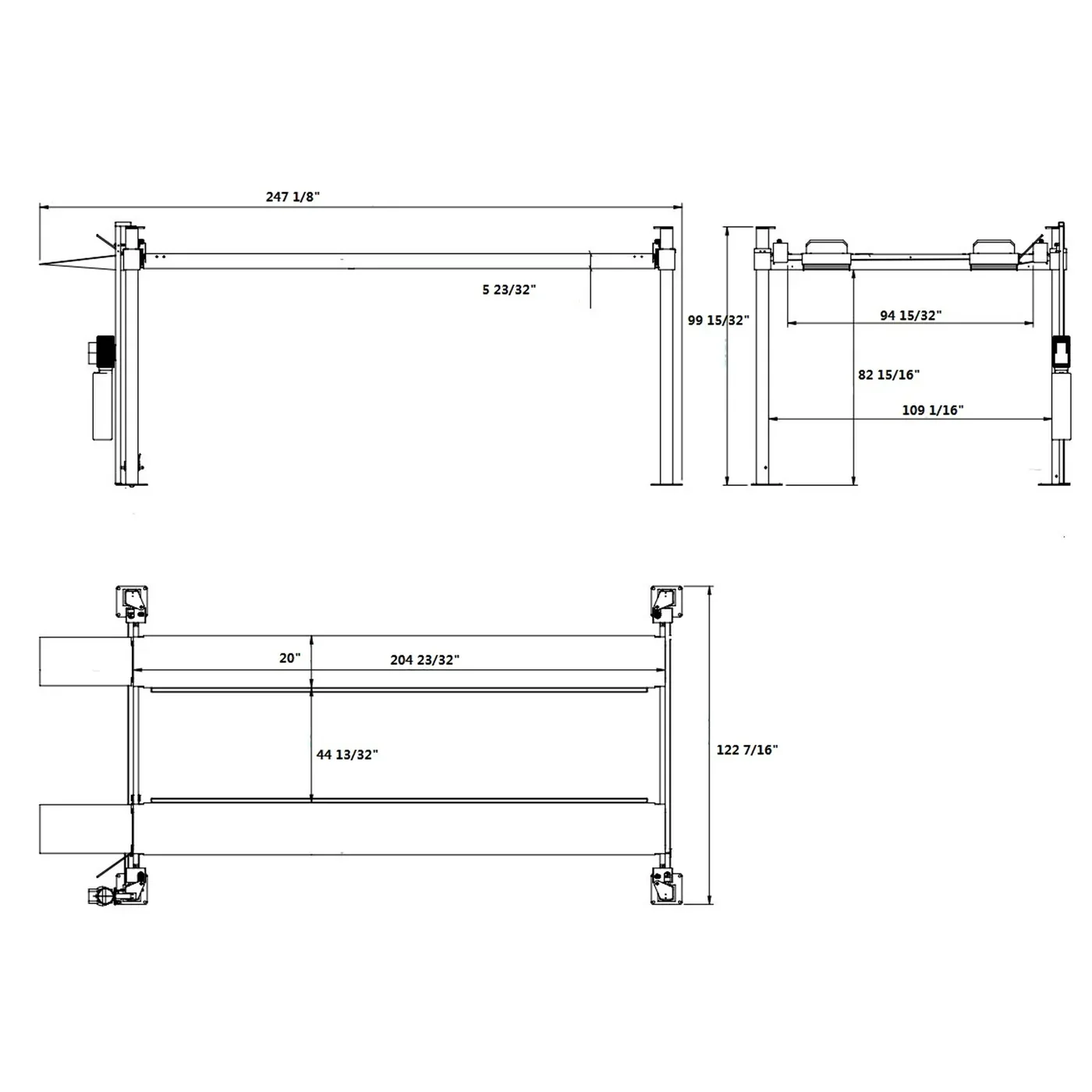 APlusLift 11,000LB 4-Post Portable Parking Storage Service Car Lift - HW-4P11S