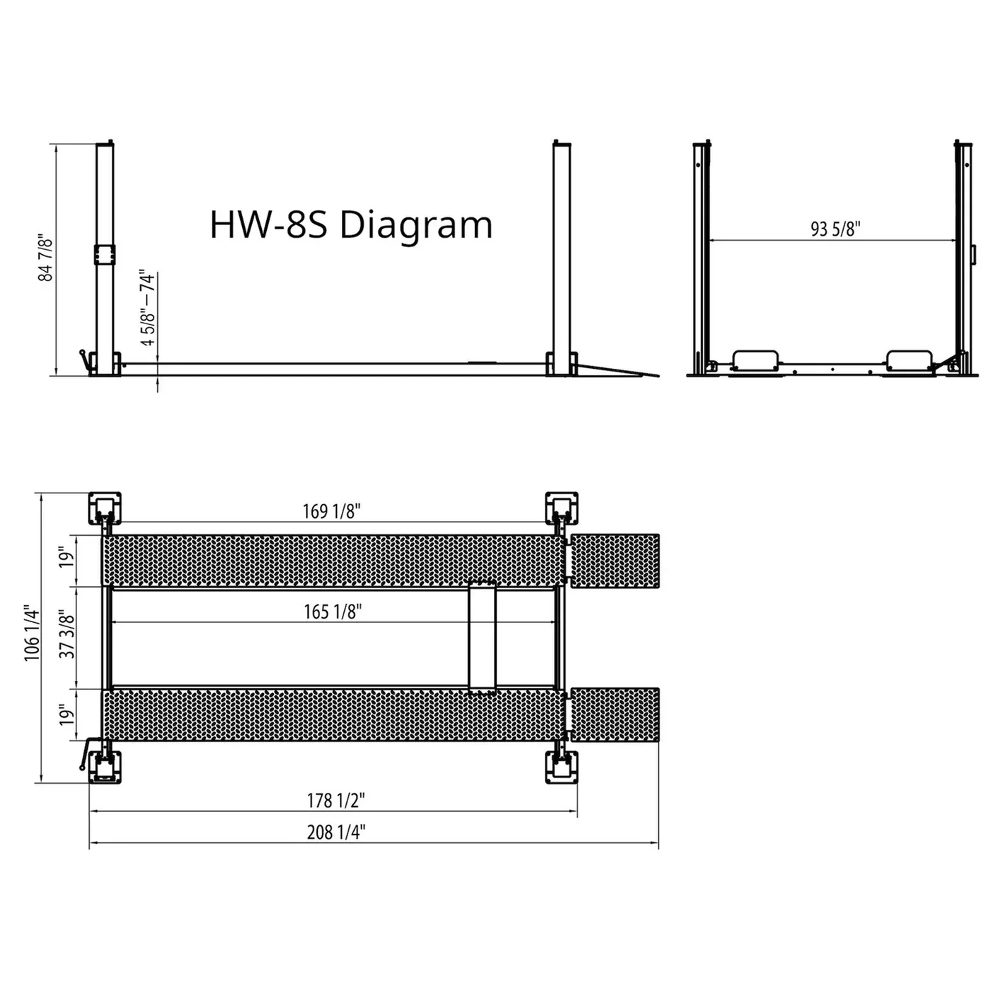 APlusLift HW-8S – 8,000 LB 4-Post Portable Parking, Storage & Service Car Lift