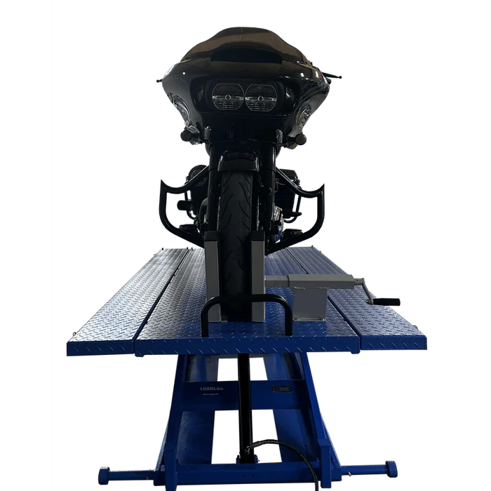 Tuxedo M-1500C-HR 1,500 lb High Rise Motorcycle Lift Bench w/ Vise, Sides, Balance Bar, Pump