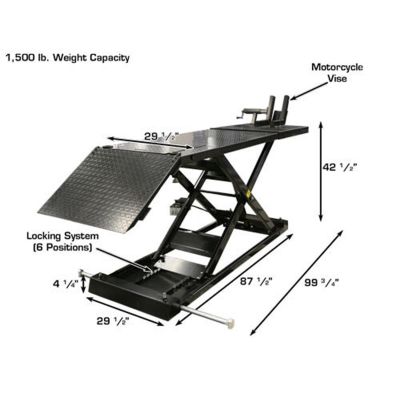 Atlas HI-RISE 1500 Motorcycle/ATV Lift 1,500 lb. Capacity