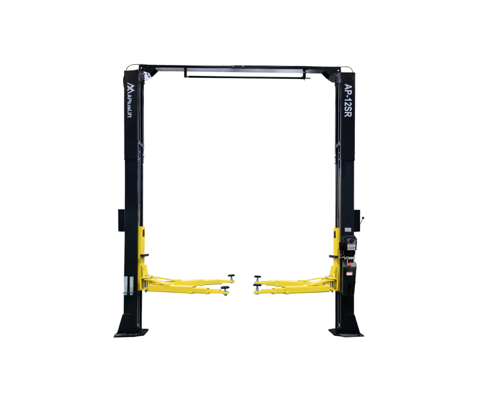 APlusLift 12,000LB 2-Post Overhead Single Release Direct Drive Car Lift with A 3-Year Warranty - AP-12SR