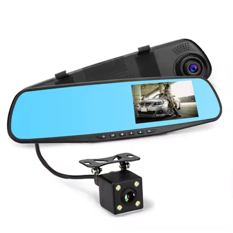 Nova chegada 5 polegadas HD 1080P Dash Cam frontal e traseira lente dupla gravação de imagem ecrã LCD espelho retrovisor carro DVR gravador