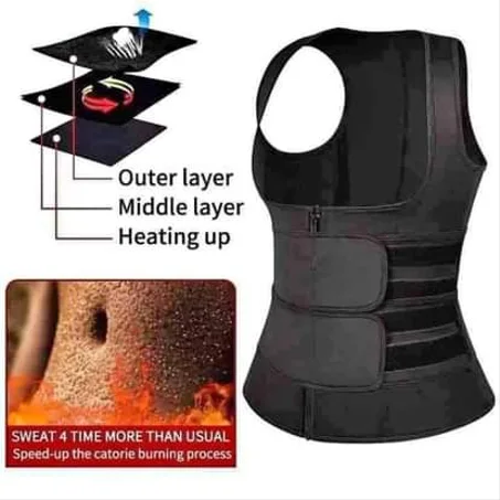 حزام التخسيس وشد البطن واللياقة البدنية لون اسود