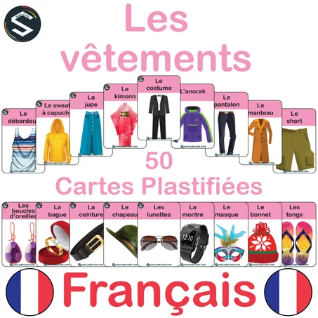 Les vêtements [50 Cartes Plastifiées]