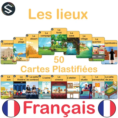 Les lieux [50 Cartes Plastifiées]