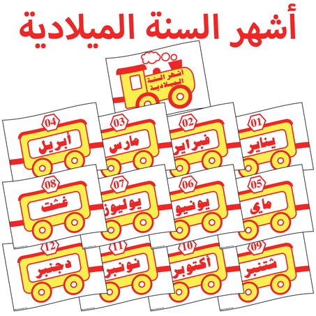 {قطار} أشهر السنة الميلادية