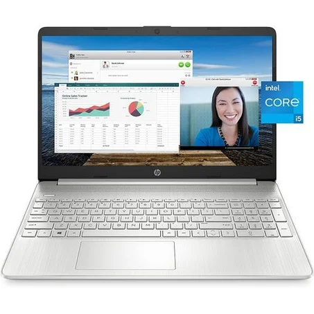 HP 15 12th Gen. Intel core i5, 256gb SSD, 8gb RAM, windows 11, 15.6" inch display, silver colour.