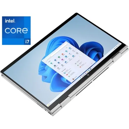 HP Envy X360 2 in 1, 14" inch display, 13th Gen, Intel core i7, 512gb SSD, 16gb RAM, windows 11, Touchscreen, silver, free mouse