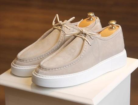 Chaussures hauts en daim véritable pour hommes,