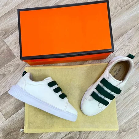 BASKETS EN CUIR POUR HOMMES AVEC FERMETURE VELCRO