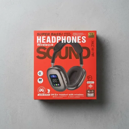 هيدفون بلوتوث AKZ-617BT اللاسلكي بشاشة عرض - Super Bass Hi-Fi