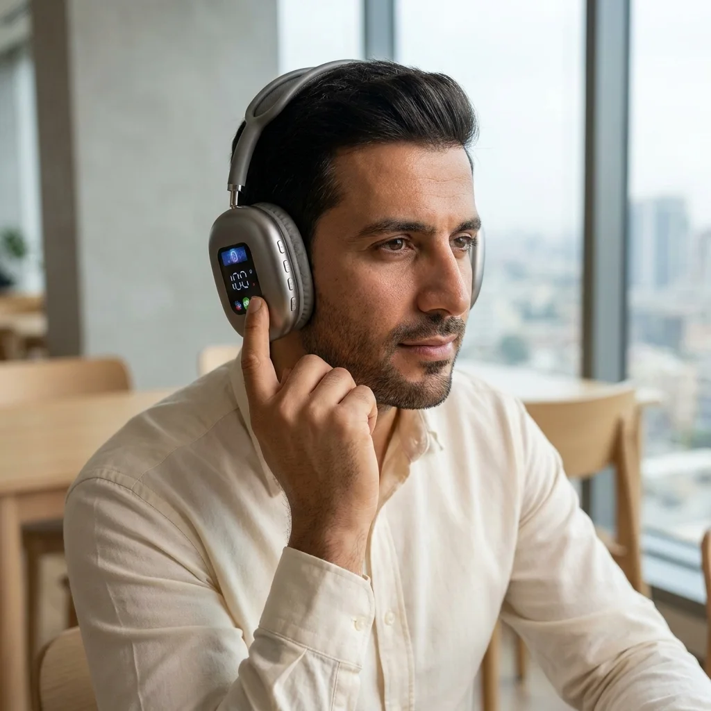 هيدفون بلوتوث AKZ-617BT اللاسلكي بشاشة عرض - Super Bass Hi-Fi