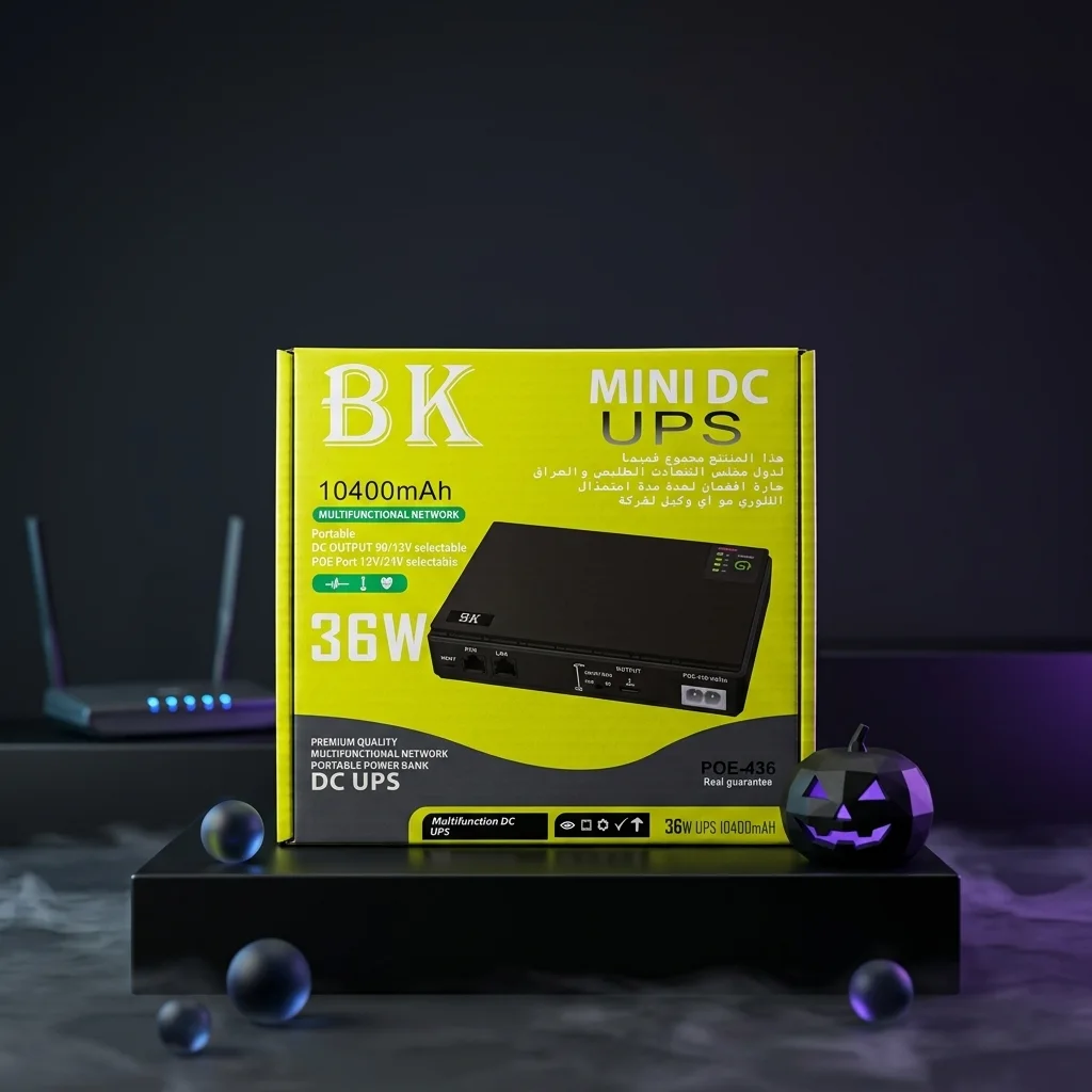 شاحن راوتر احتياطي BK Mini DC UPS بطارية 10400mAh - POE-436