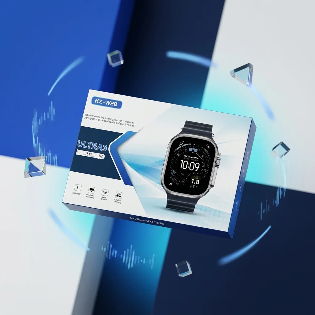 ساعة سمارت واتش KZ-W28 Ultra 3 الذكية - شاشة 2.19 مع شحن لاسلكي
