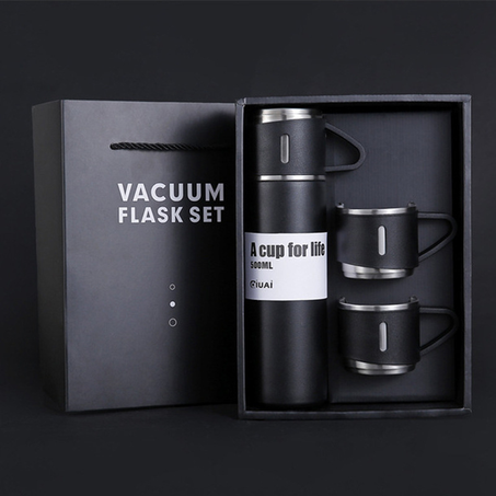 THERMOS EN ACIER INOXYDABLE+2 TASSES DE LUXE