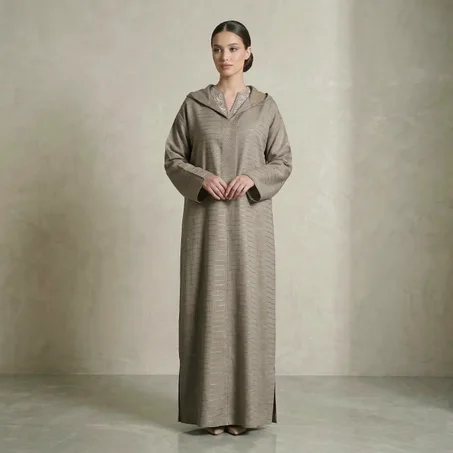 جلابة مغربية تقليدية أنيقة ومريحة مخيطة يدوياً