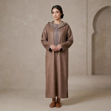 جلابة مغربية تقليدية أنيقة مخيطة يدوياً بجودة عالية