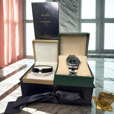 Boxe 3 pièce : ( Parfum ِChanel/ Montre Rolex / Bracelet Hermes )