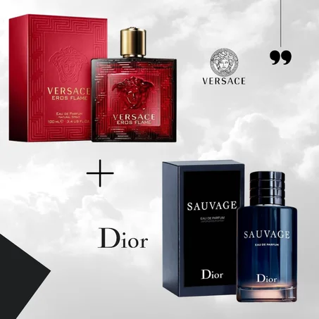 Offre Duo Hommes Eros Flame Versace + Sauvage Dior 100ml
