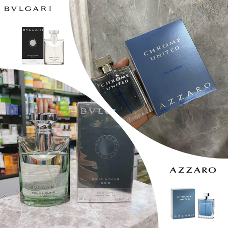 Offre Duo Hommes Bulgari pour Homme Soir + Azzaro Chrome United 100ml