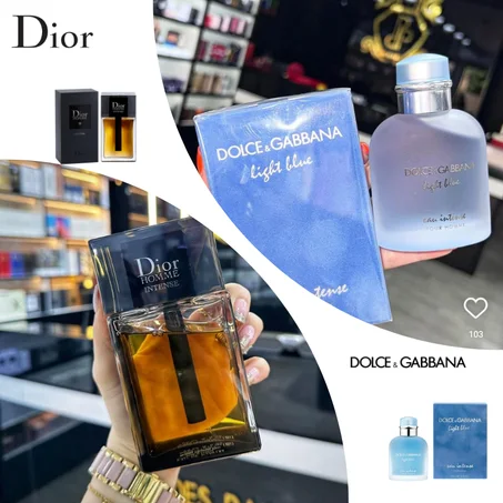 Offre Duo Hommes Dior Homme Intense + Light Blue D&G eau intense 100ml