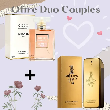 Offre Duo Couples Coco Mademoiselle Chanel + 1 Million Paco Rabanne 100ml