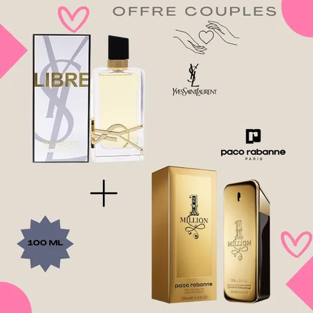 Offre Duo Couples Libre Yves Saint Laurent + 1 Million Paco Rabanne 100ml