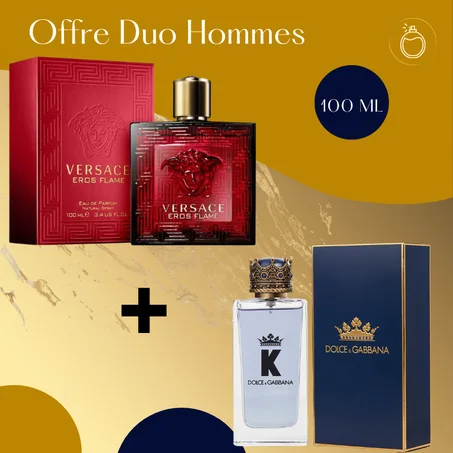 Offre Duo Hommes K Dolce Gabanna + Eros Flame Versace 100ml