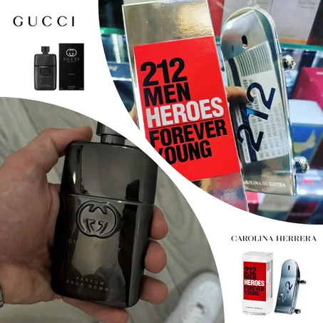 Offre Duo hommes Gucci Guilty + 212 Vip Men Heroes Carolina Heroes 100ml