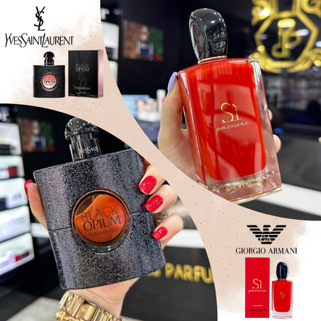 Offre Duo Femmes Black Opium Yves Saint Laurent + Si Passione Giorgio Armani 100ml