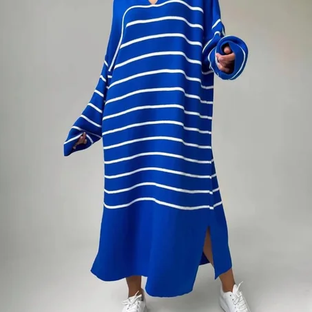 فستان ماكسي محبوك مريح كاجوال