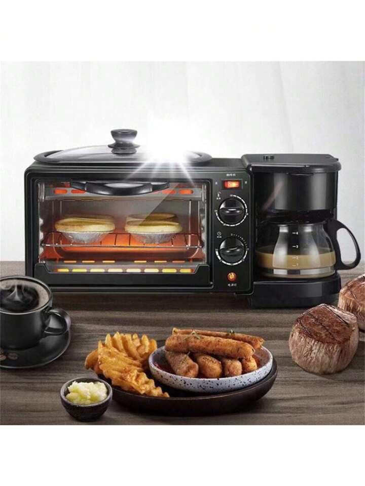 Machine à Petit Déjeuner 3 en 1 : Cafetière, Grille-Pain & Sandwich