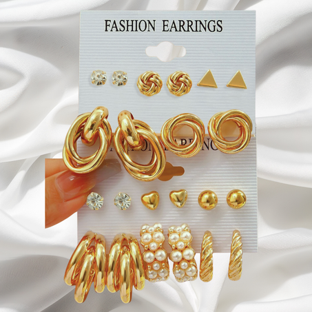 Collection Luxueuse de 11 Boucles d'Oreilles star