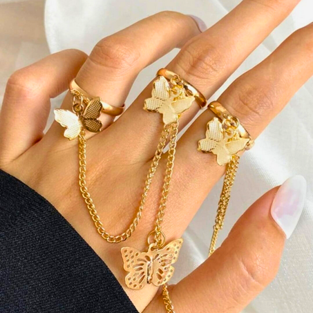 Bague papillon doré pour femme