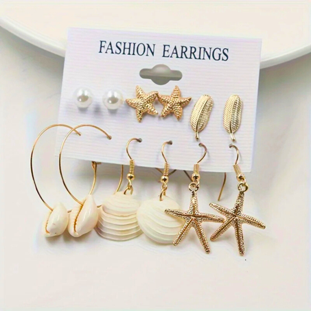 Pack 6 Paires de Boucles d’Oreilles “Océan Chic”