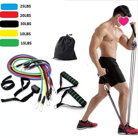 Bande de résistance fitness 11 pièce - احبال مطاطية للرياضة