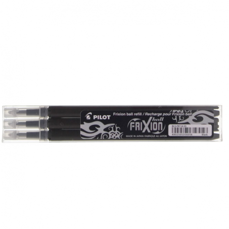 PILOT - Ecriture - 3 recharges Pilot FriXion Noir-0.7mm 