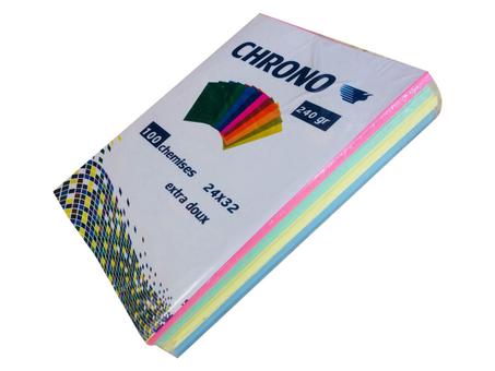 100 CHEMISES CARTONNEES MULTICOLOR  240GR CRONO