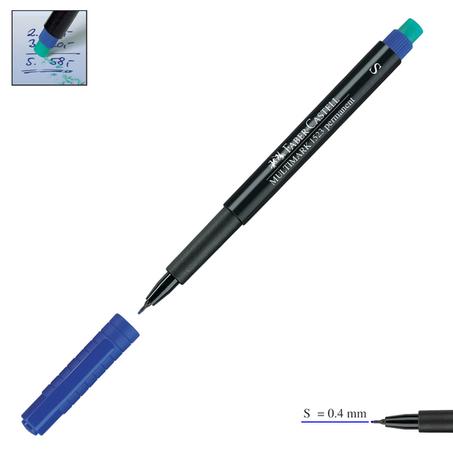 Feutre permanent Faber-Castell Multimark 1523 S FIN BLEU