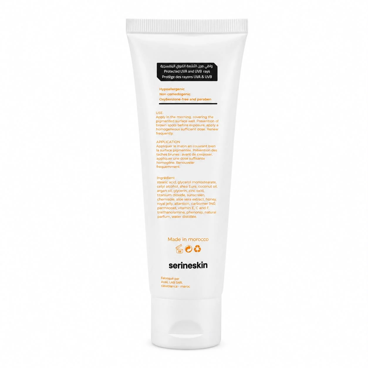 SerineSkin Crème Solaire Anti-Taches SPF 50+