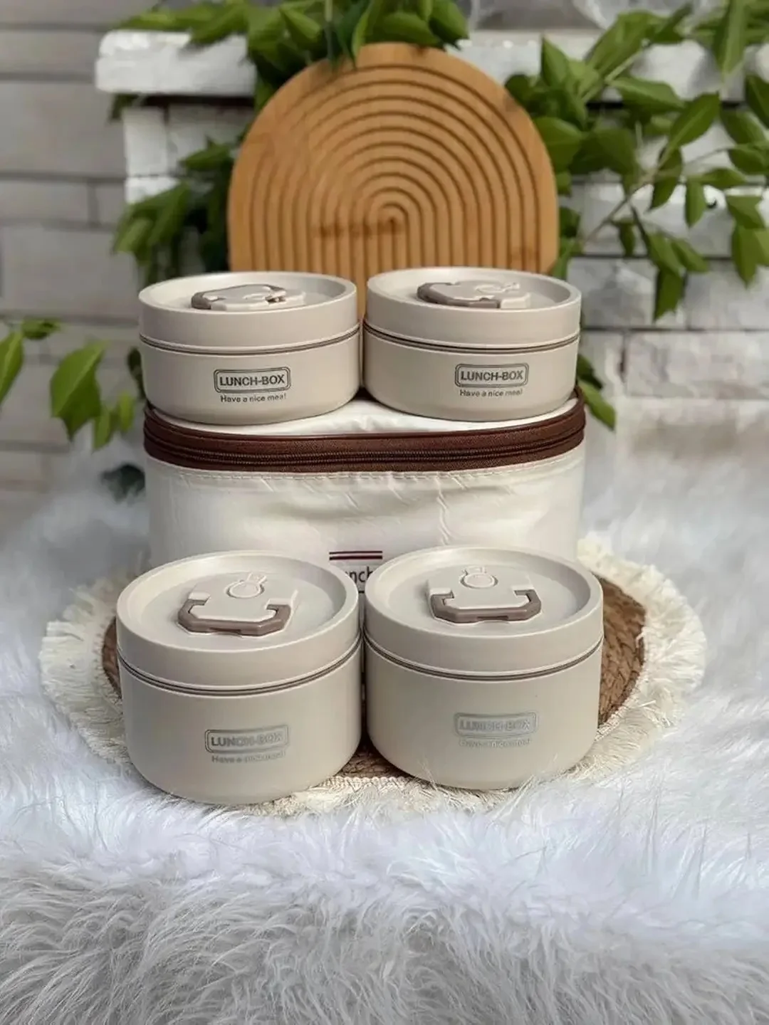 صندوق غداء حراري مع حقيبة محمولة